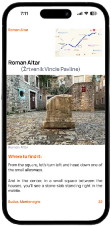 Guide page about the earthquake and photo spot at the Citadel